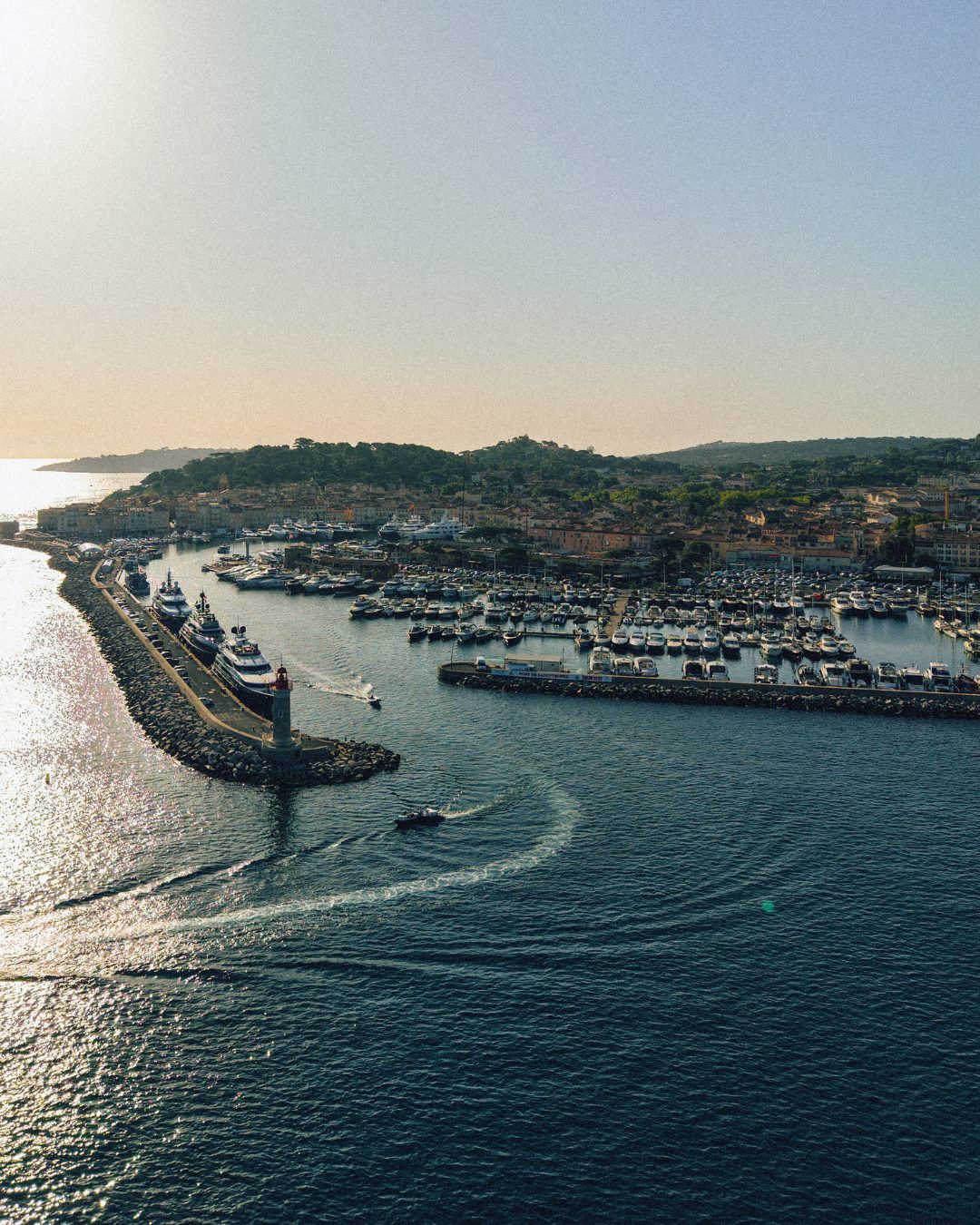 The port of St. Tropez at golden hour