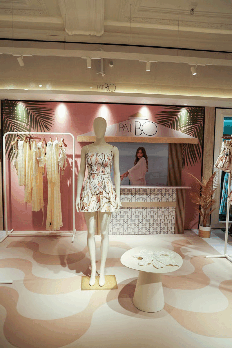 PatBO Girl in Rio installation at Harrods, London