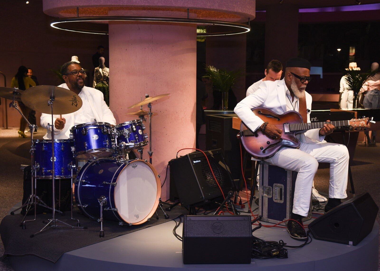 Live band playing at the opening party