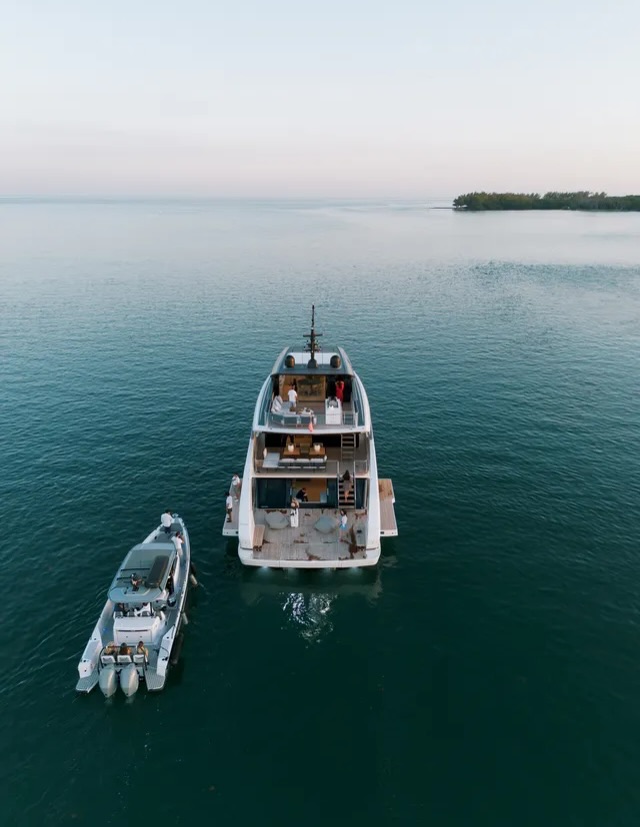 Guests arriving by tender to the yacht