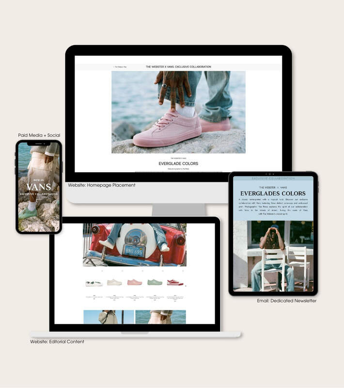 The Webster × Vans campaign across web and mobile
